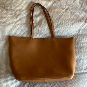 Madewell Leather Zip-Top Transport Tote